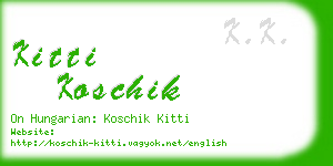 kitti koschik business card